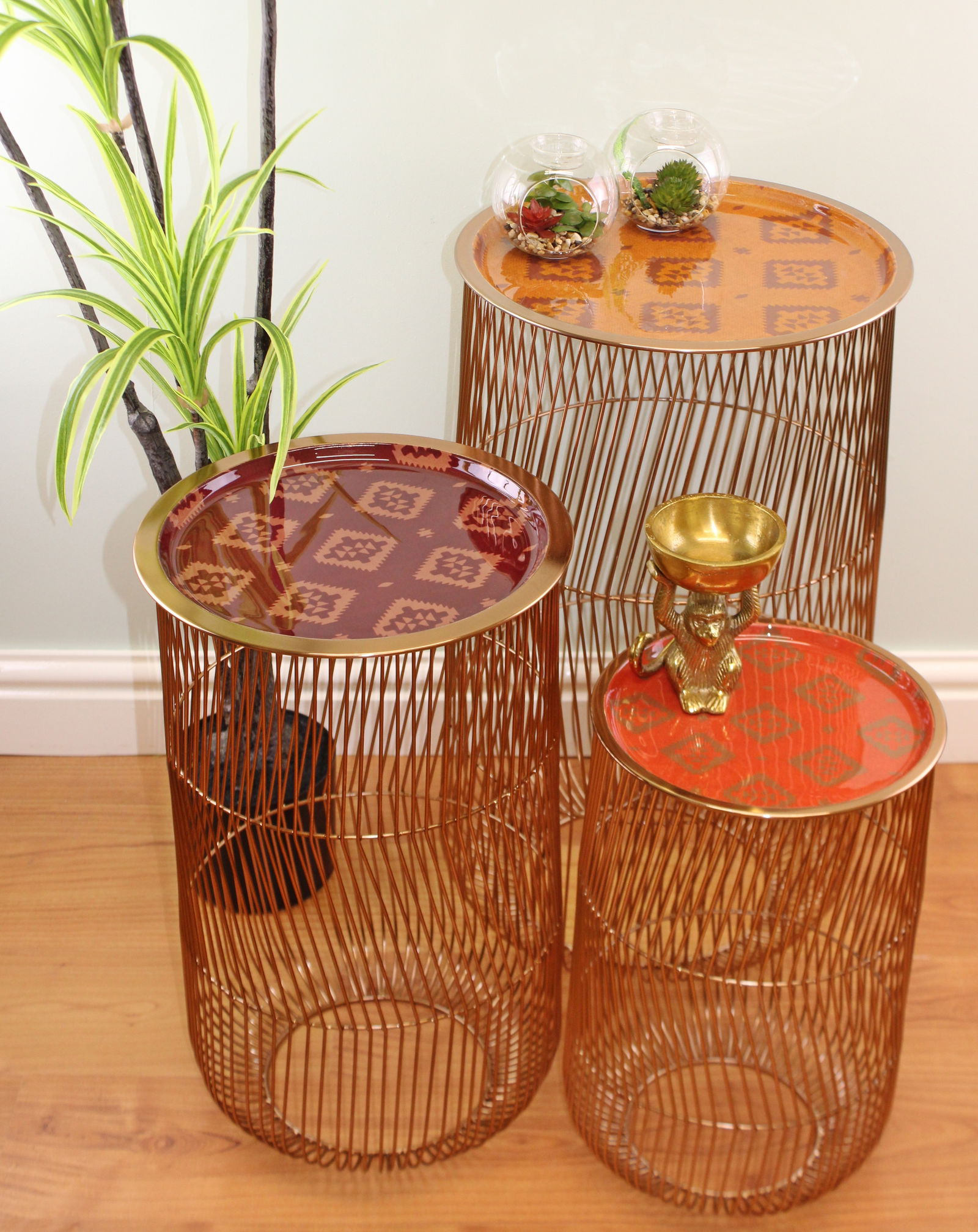 Set of 3 Kasbah Wire Tables, Design A Set of 3 Kasbah Wire Tables, Design A