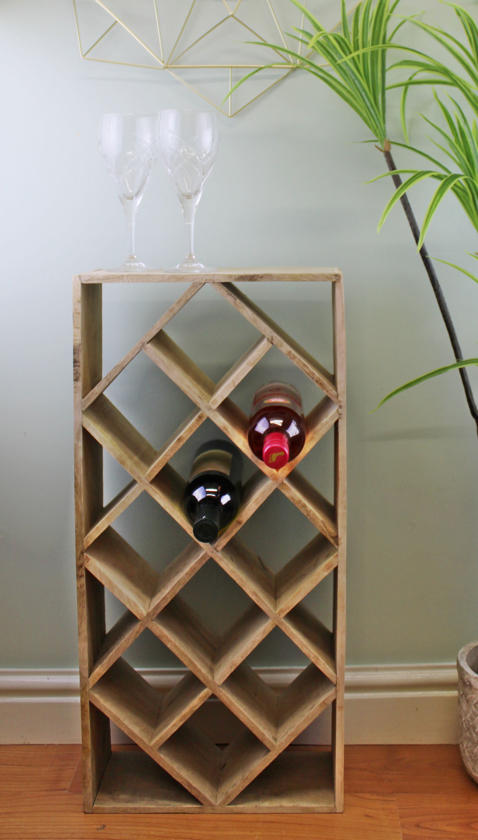 Large Mango Wood Wine Rack, Holds 10 bottles Large Mango Wood Wine Rack, Holds 10 bottles