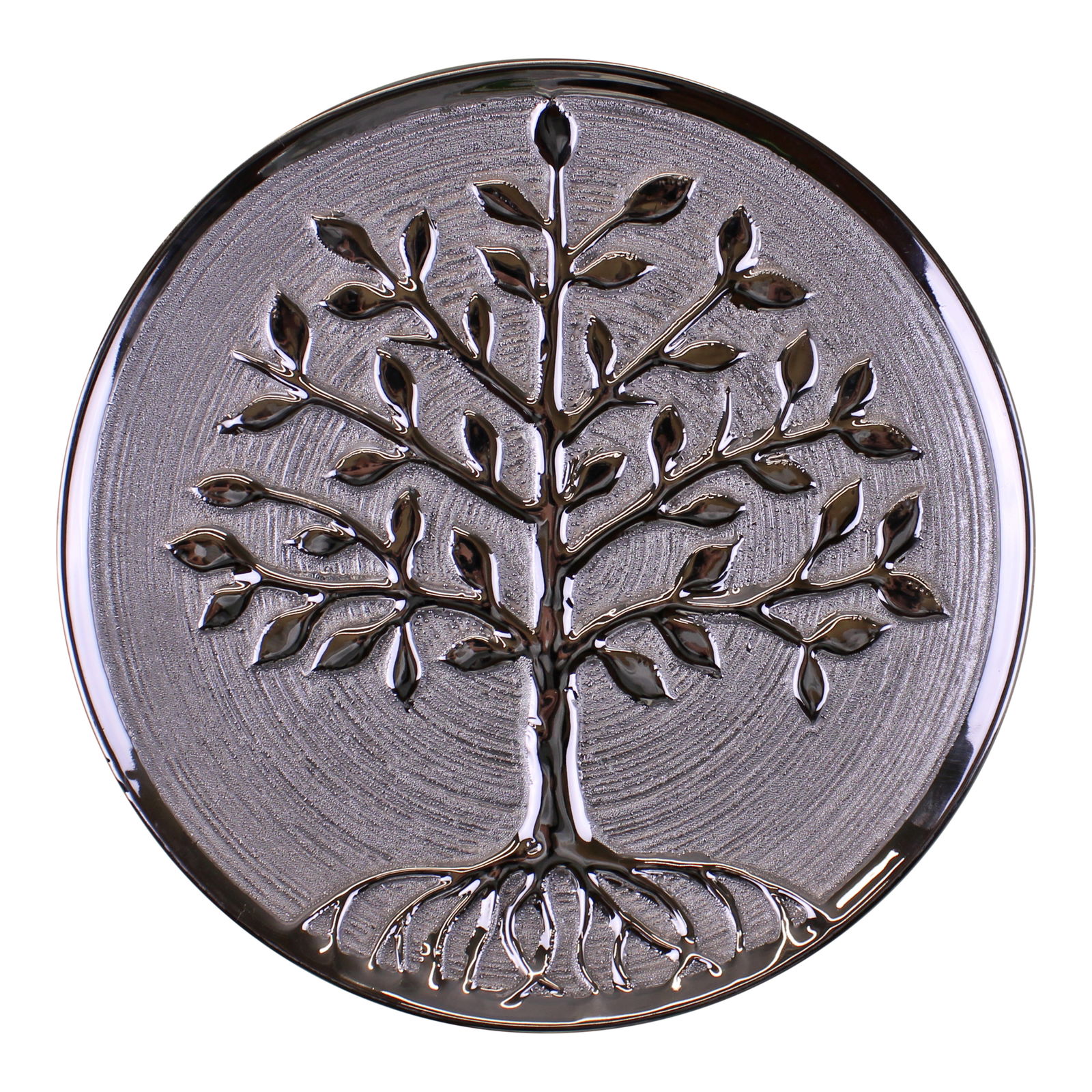 Ceramic Silver Tree Of Life Plate, Wall Hanging or Freestanding 27cm Ceramic Silver Tree Of Life Plate, Wall Hanging or Freestanding 27cm