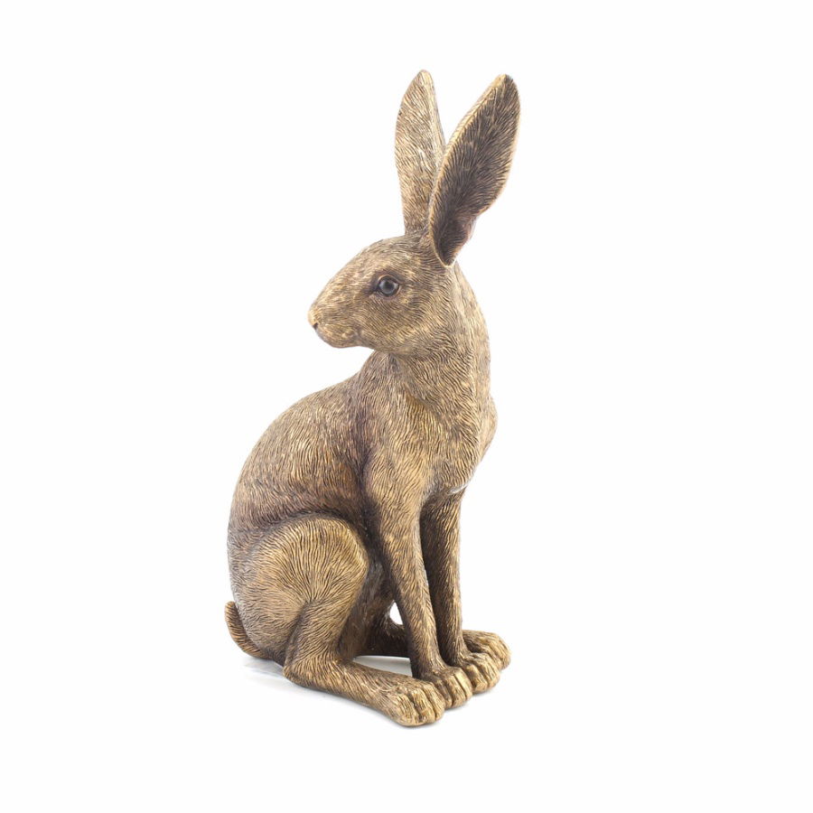 Bronzed Sitting Hare Ornament