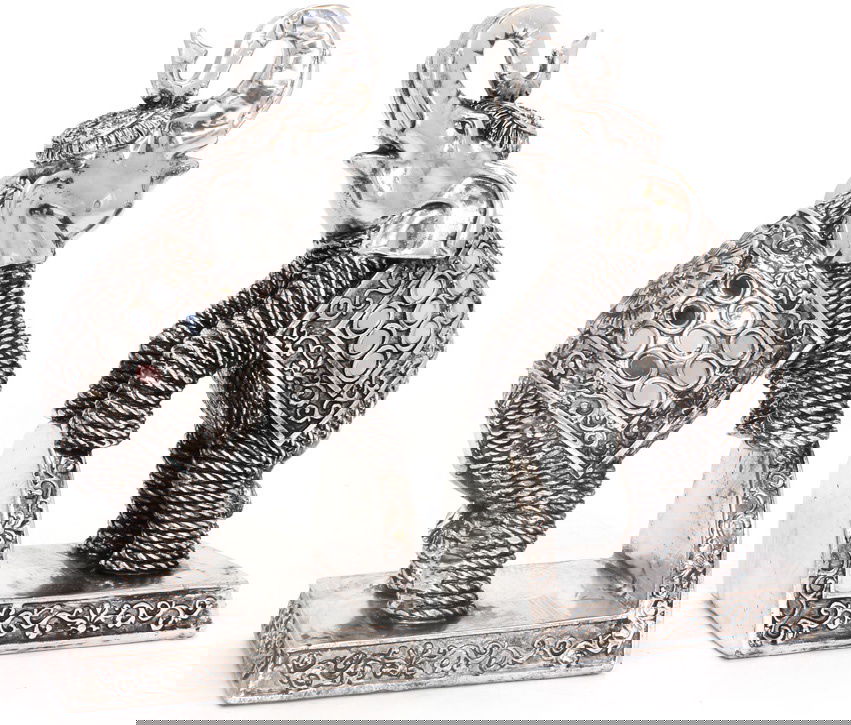 Silver Elephant Bookends