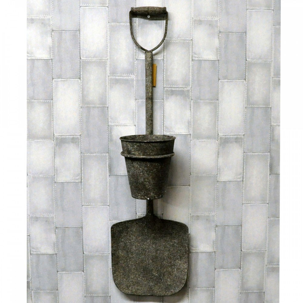 Garden Rusty Metal Spade With Pot