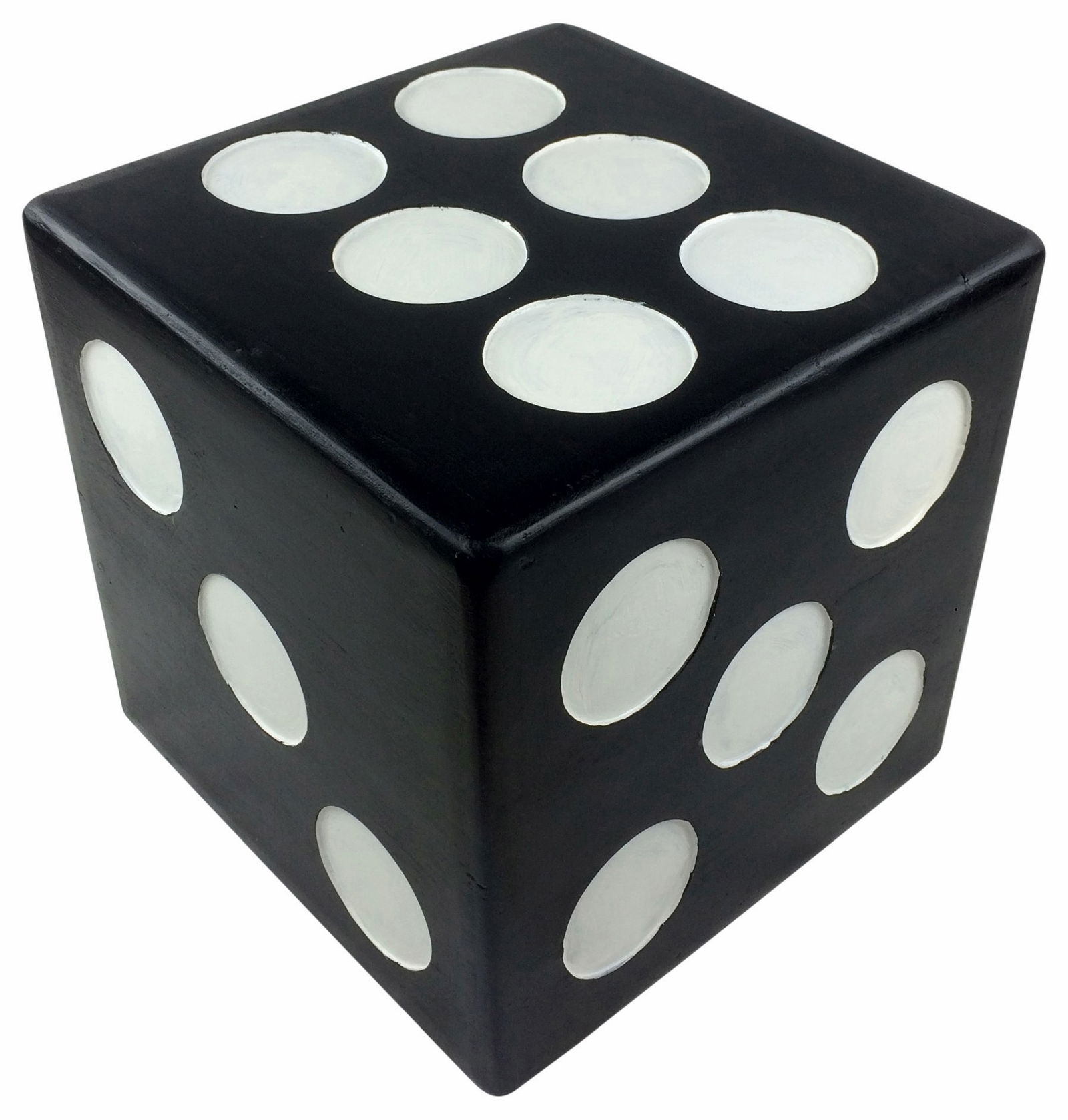 Black Wooden Dice Footstool Table 40cm
