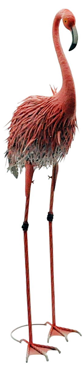 Metal Painted Pink Flamingo Garden Ornament 62"