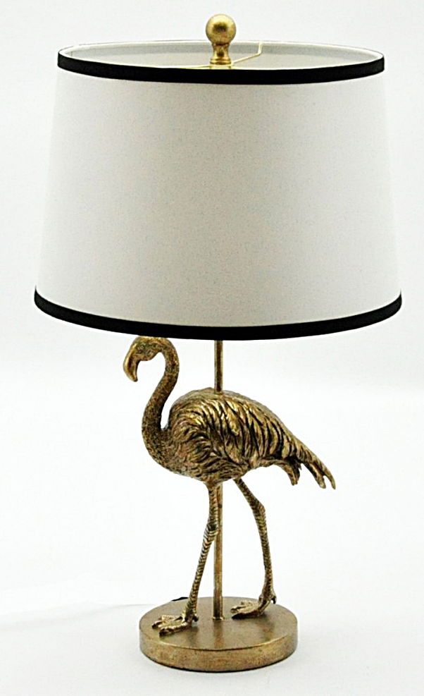 Golden Flamingo Table Lamp And Shade 68cm