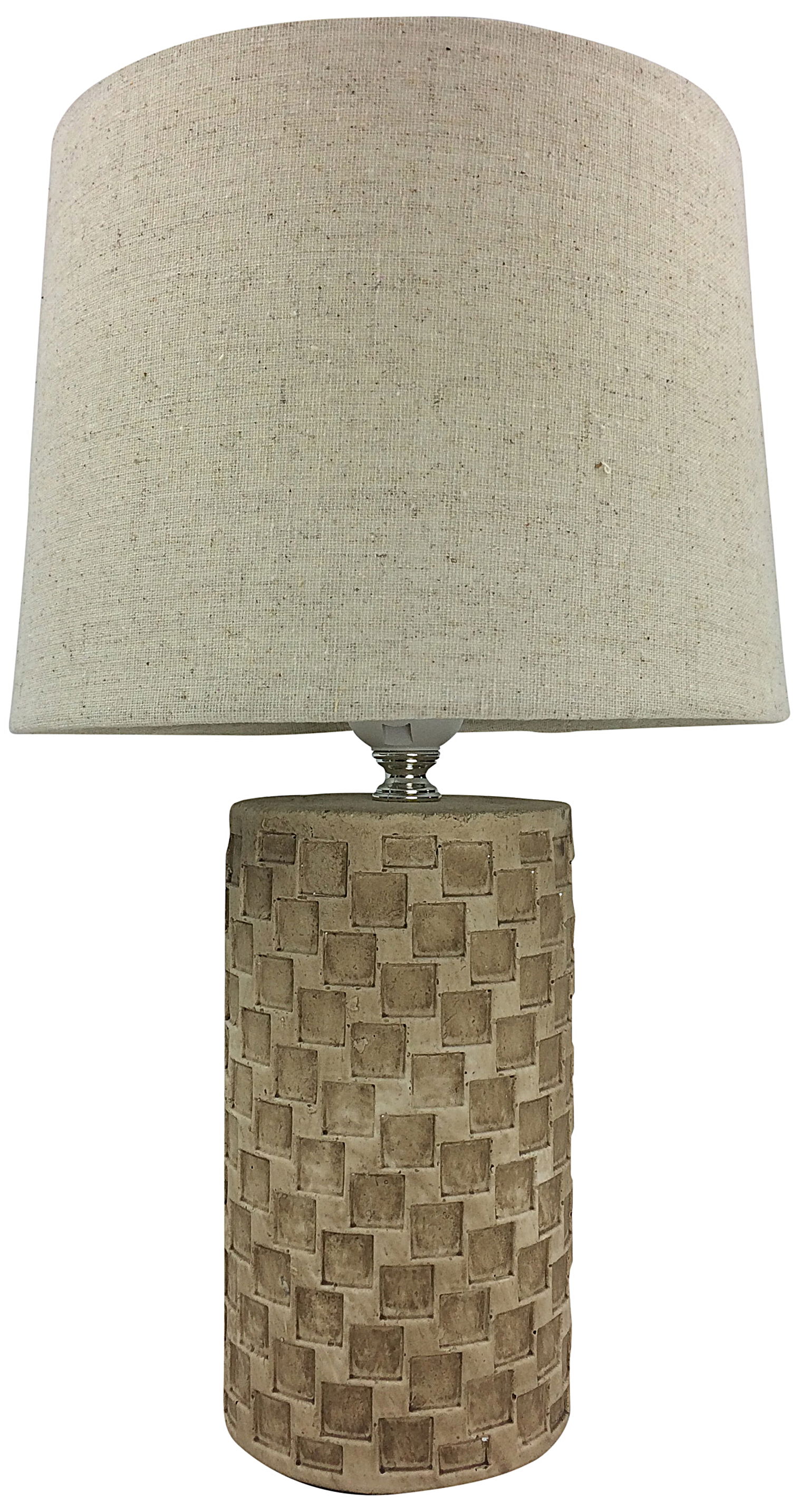 Beige Tile Lamp And Shade 38cm