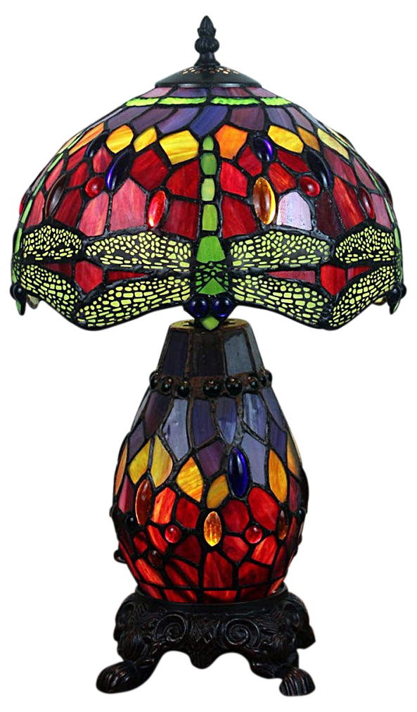 Double Light Dragonfly Tiffany Lamp 47cm