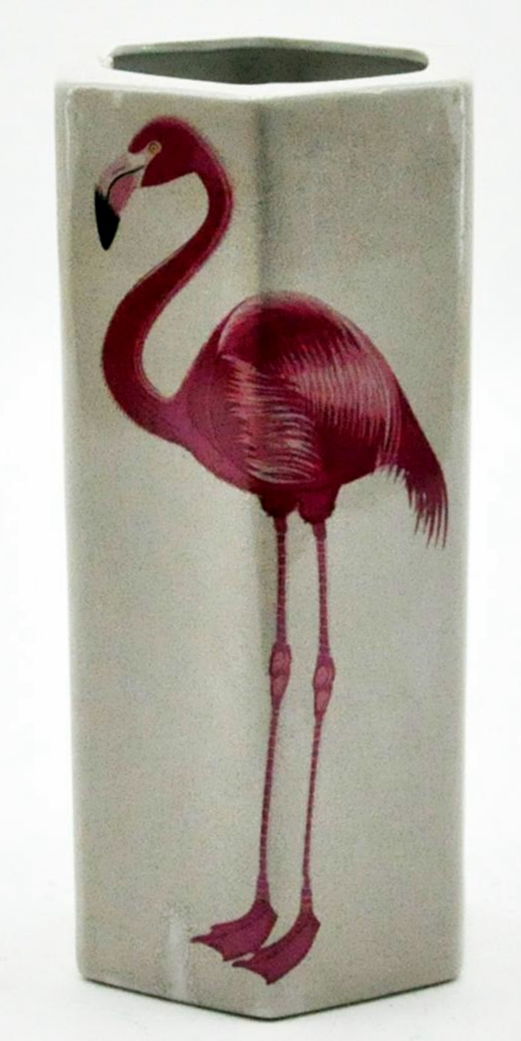 Pink Flamingo Hexagonal Umbrella Stand 18"