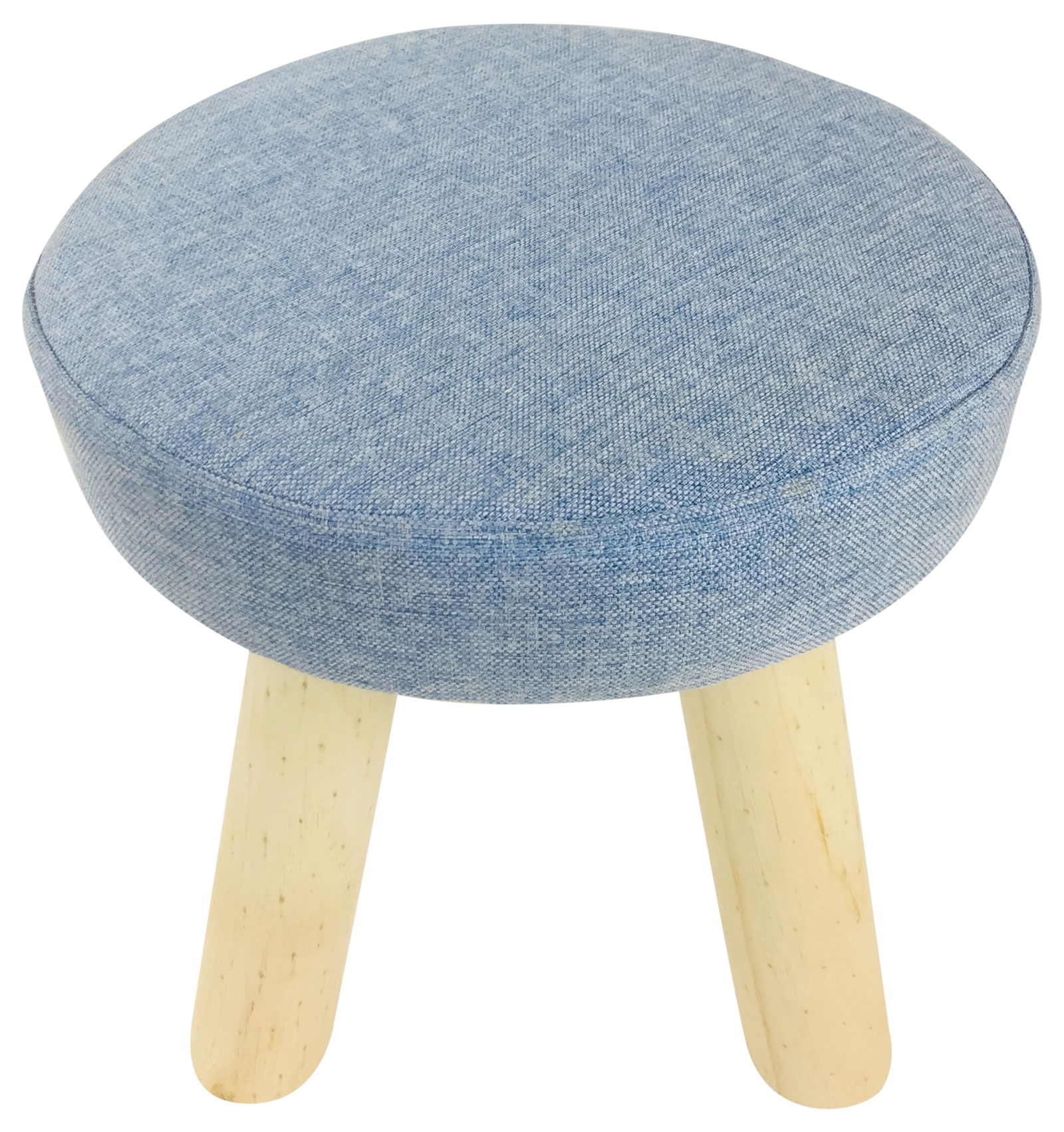 Blue Fabric Wooden Stool 29cm